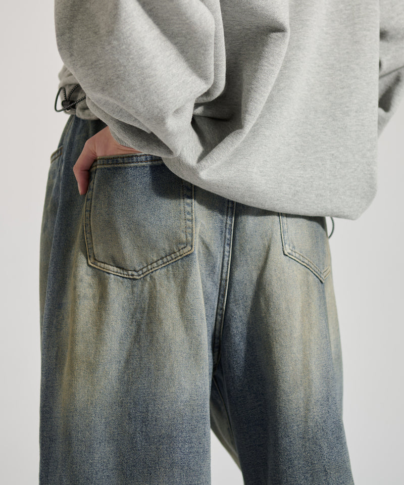 【WETTEMPT｜ウィテンプト】　GRADATION BLAST WIDE DENIM PANTS /グラデーションブラストワイドデニムパンツ