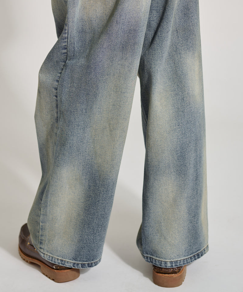 【WETTEMPT｜ウィテンプト】　GRADATION BLAST WIDE DENIM PANTS /グラデーションブラストワイドデニムパンツ