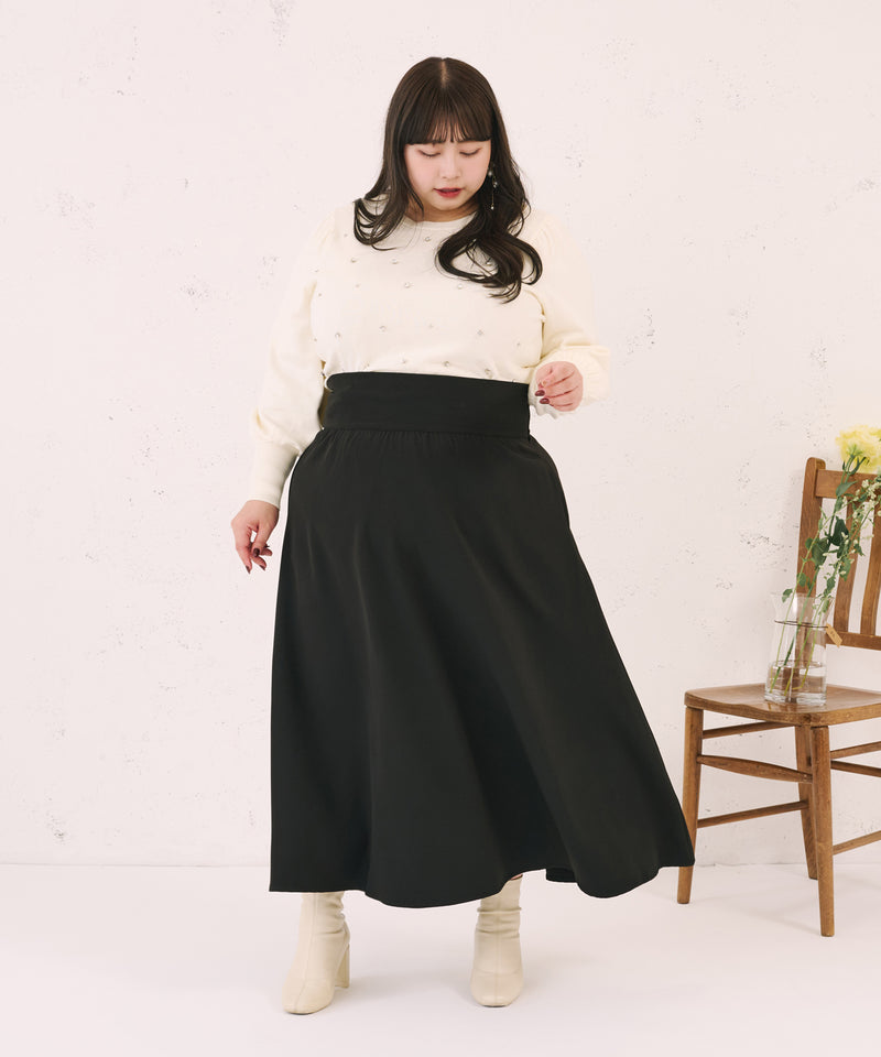 BACK LACE UP FLARE SKIRT/バックレースアップフレアスカート