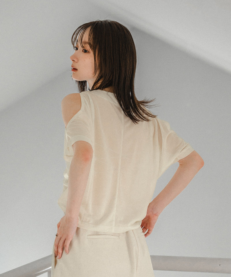 cut design sheer t shirt / カットデザインシアーティーシャツ