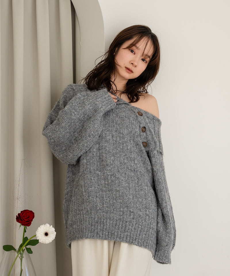 one shoulder knit / ワンショルダーニット