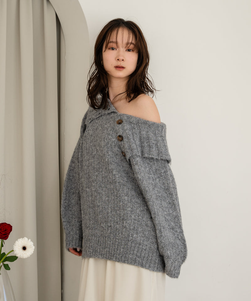 one shoulder knit / ワンショルダーニット