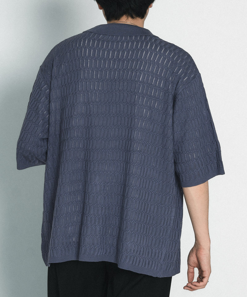 【selleglant｜セレグランテ】SHEER KNIT SHIRT/スカシアミニットシャツ