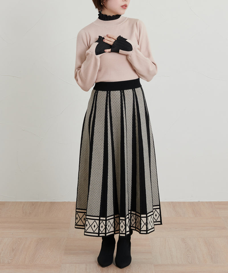 【imyuu】Pleated Frill Knit / プリーツフリル ニットプルオーバー