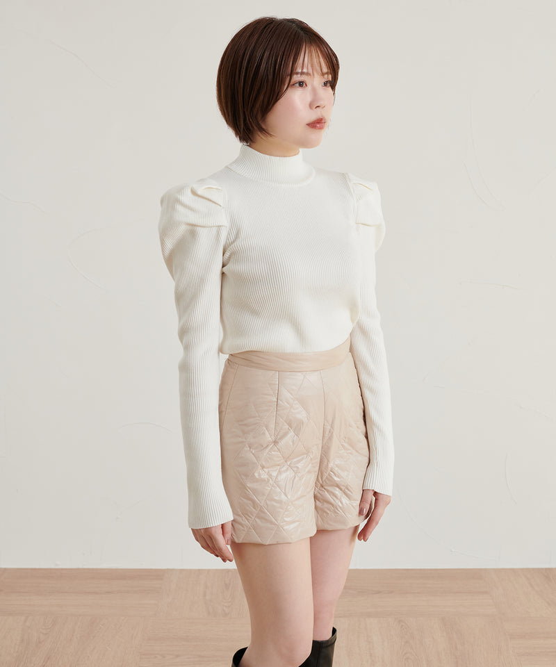 【imyuu】Puff Sleeve Slim Knit / パフスリーブ スリムニット