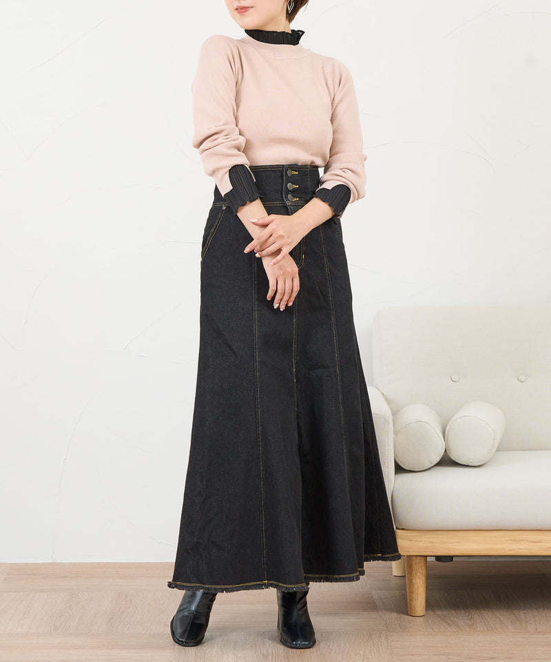 【imyuu】Pleated Frill Knit / プリーツフリル ニットプルオーバー