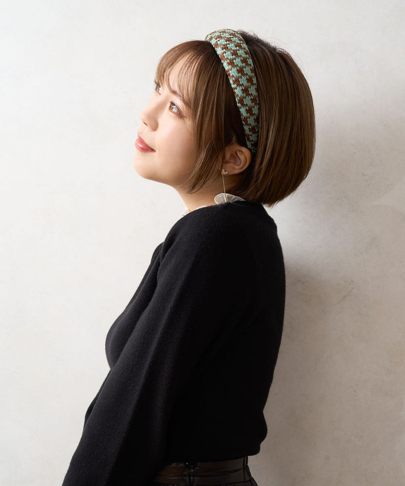 【imyuu】Block Chidori headband / 千鳥格子カチューシャ