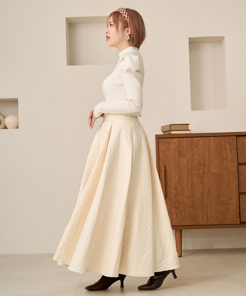 【imyuu】Quilting Flare Skirt / キルティングフレアースカート