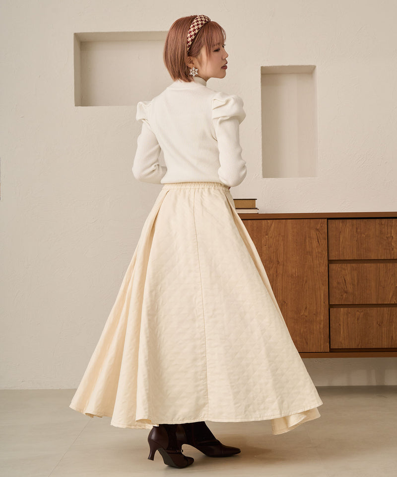 【imyuu】Quilting Flare Skirt / キルティングフレアースカート