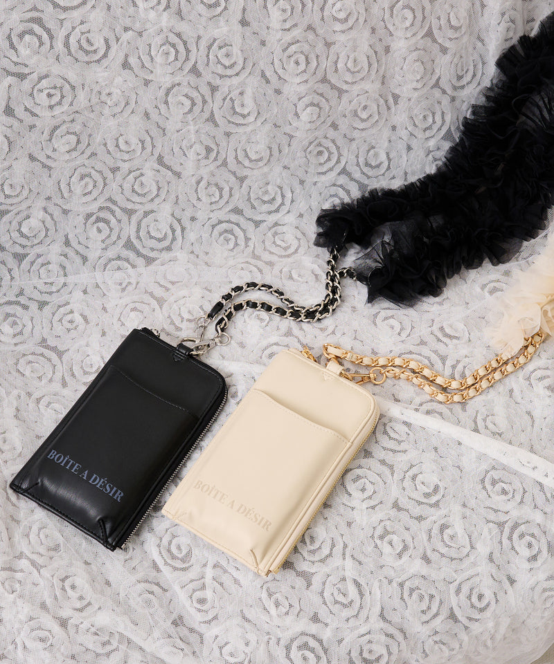 smartphone tulle chain shoulder / スマホチュールチェーンショルダー