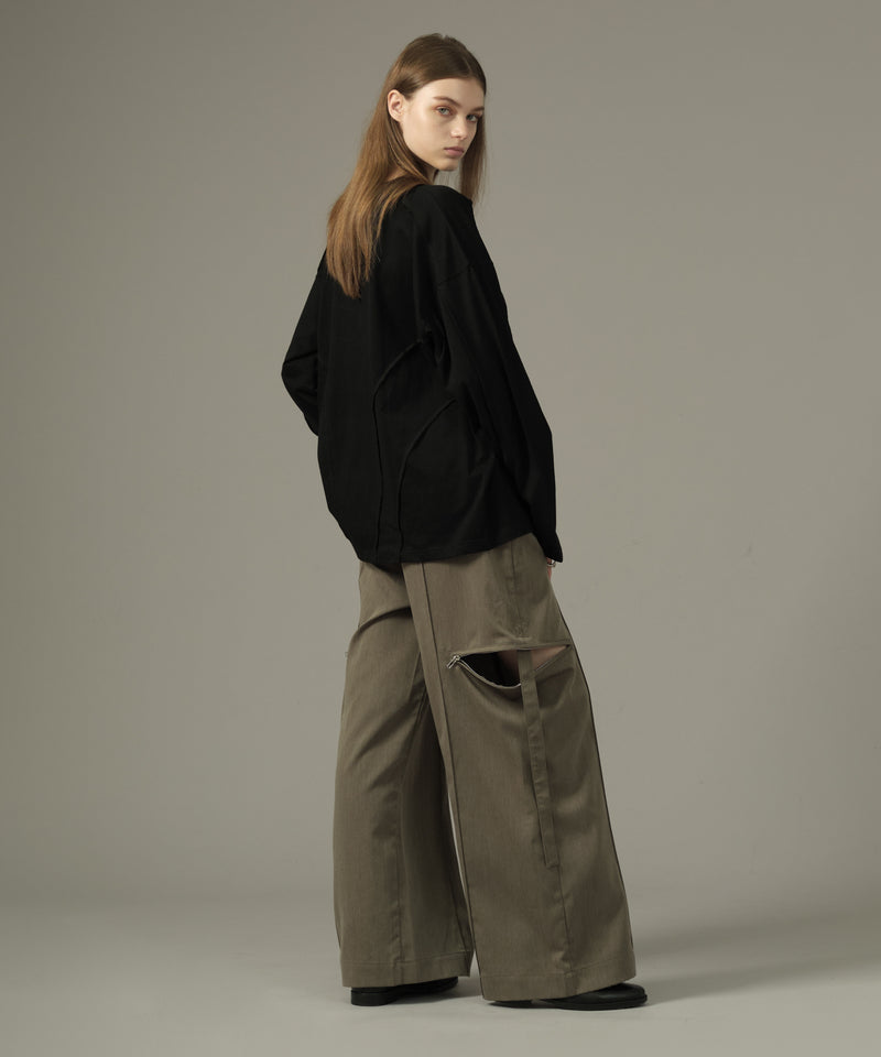 【selleglant｜セレグランテ】SIDE ZIP CODE WIDE PANTS/サイドジップコードワイドパンツ