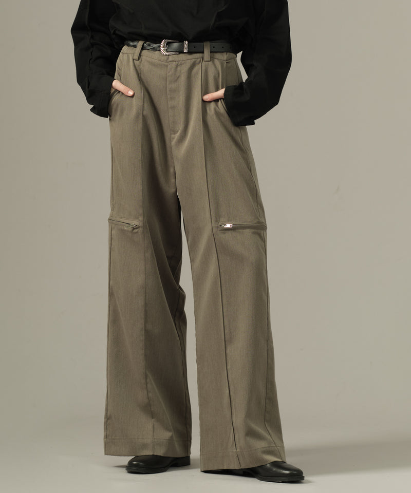 【selleglant｜セレグランテ】SIDE ZIP CODE WIDE PANTS/サイドジップコードワイドパンツ