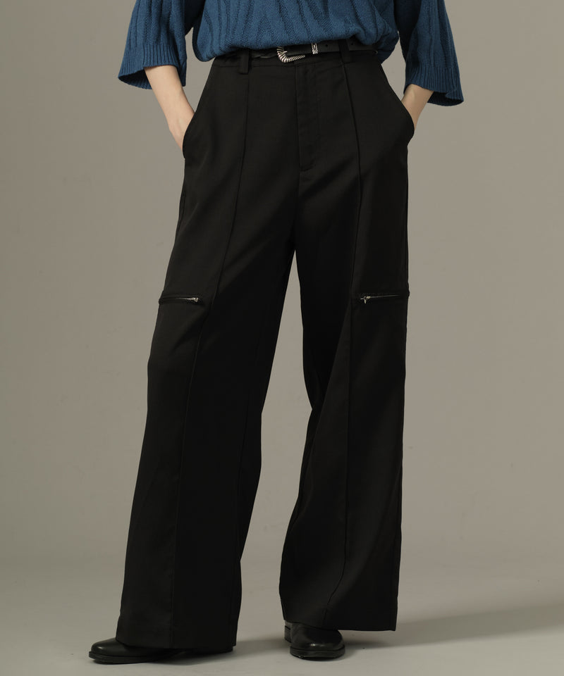 【selleglant｜セレグランテ】SIDE ZIP CODE WIDE PANTS/サイドジップコードワイドパンツ