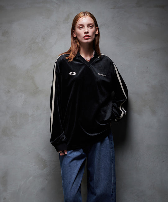 【selleglant｜セレグランテ】VELOUR LONG SLEEVE GAME SHIRT/ベロアロングスリーブゲームシャツ