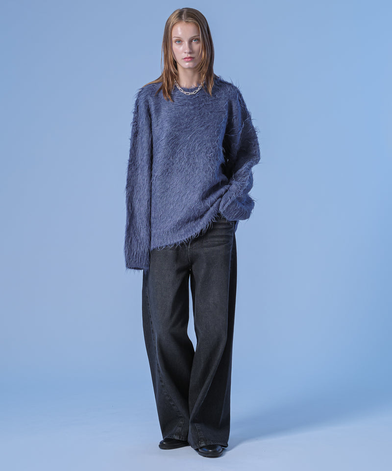 新色追加【selleglant｜セレグランテ】LONG SLEEVE WOOL MIXED SHAGGY KNIT / ロングスリーブウール混シャギーニット