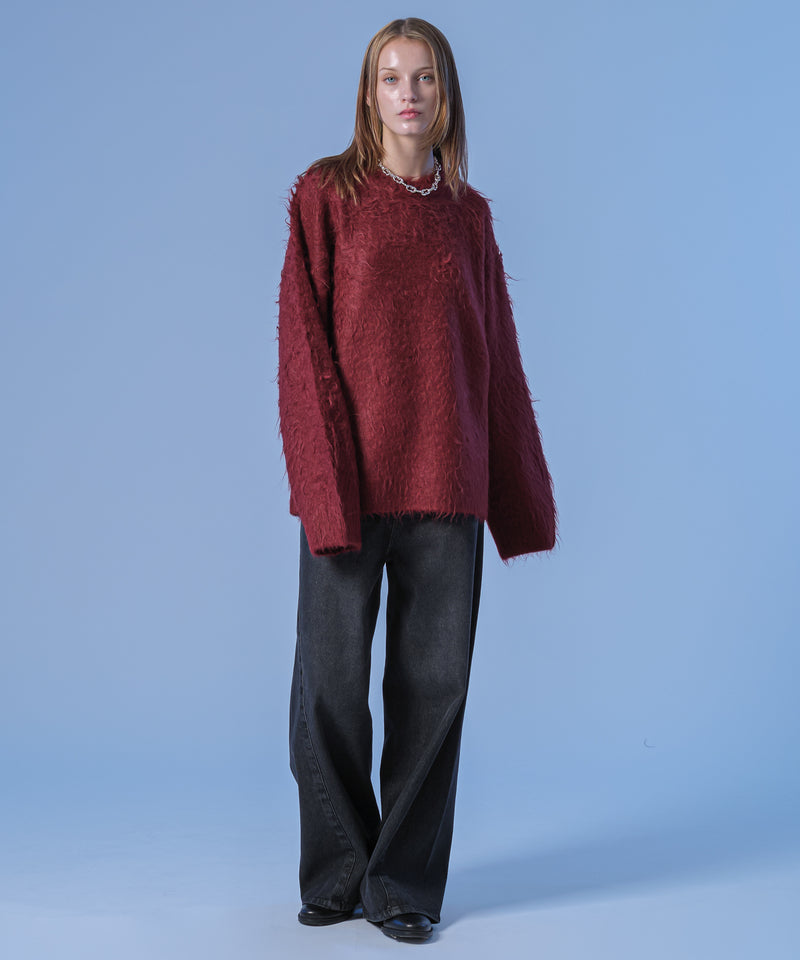 新色追加【selleglant｜セレグランテ】LONG SLEEVE WOOL MIXED SHAGGY KNIT / ロングスリーブウール混シャギーニット