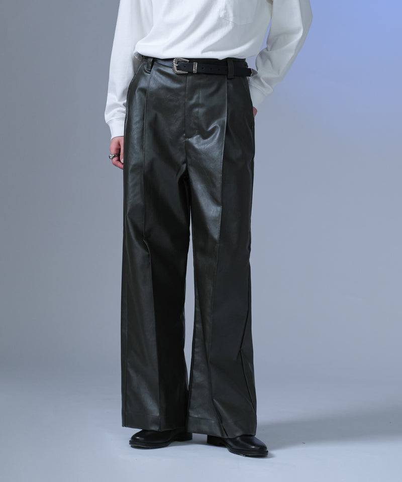 【selleglant｜セレグランテ】CENTER SEAM TUCK WIDE PANTS/センターシームタックワイドパンツ