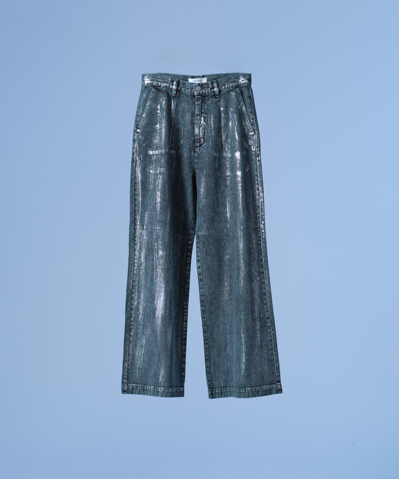 新色追加【selleglant｜セレグランテ】SILVER PRINT WIDE DENIM PANTS/シルバープリントワイドデニムパンツ