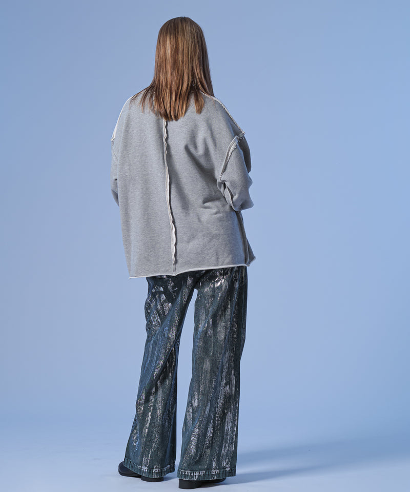 新色追加【selleglant｜セレグランテ】SILVER PRINT WIDE DENIM PANTS/シルバープリントワイドデニムパンツ