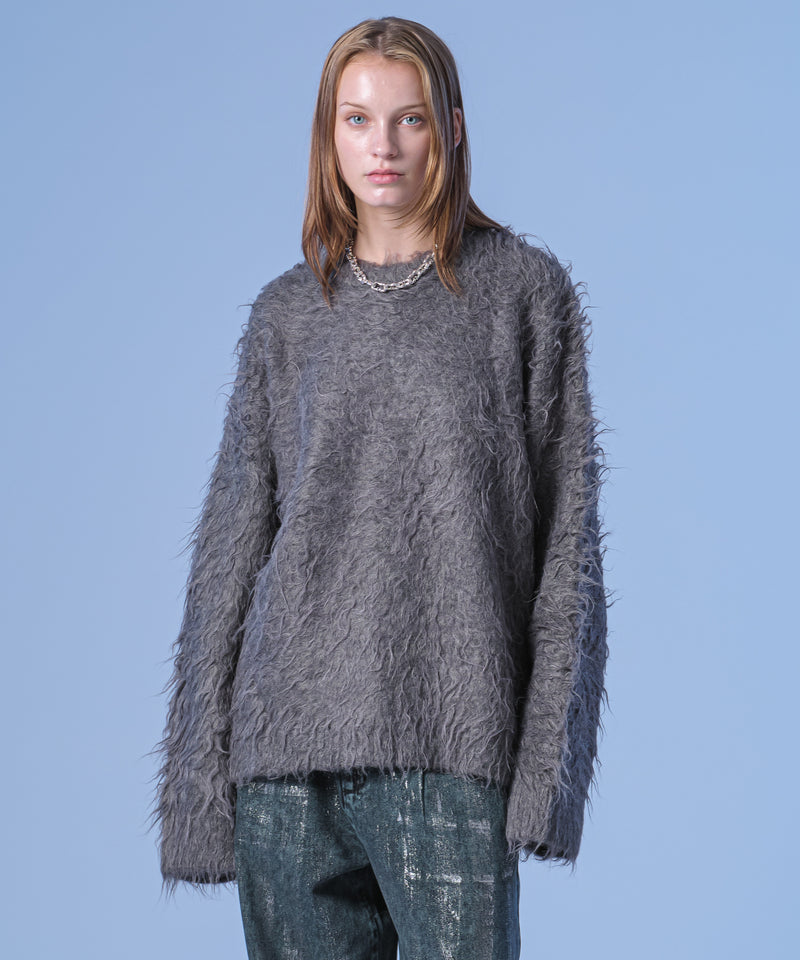 新色追加【selleglant｜セレグランテ】LONG SLEEVE WOOL MIXED SHAGGY KNIT / ロングスリーブウール混シャギーニット