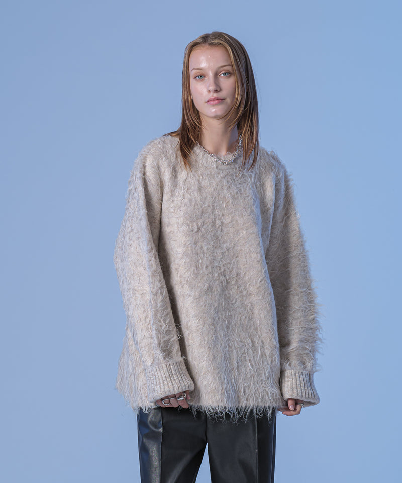 新色追加【selleglant｜セレグランテ】LONG SLEEVE WOOL MIXED SHAGGY KNIT / ロングスリーブウール混シャギーニット