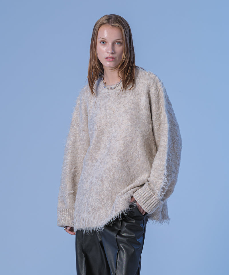 新色追加【selleglant｜セレグランテ】LONG SLEEVE WOOL MIXED SHAGGY KNIT / ロングスリーブウール混シャギーニット