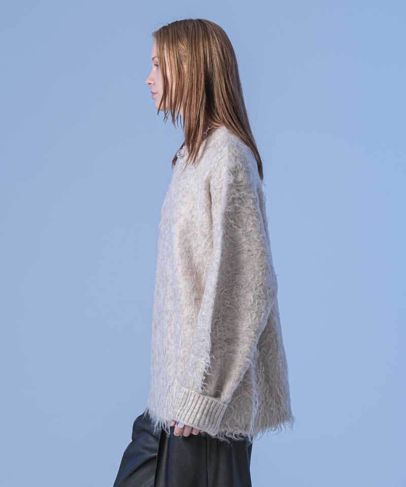 新色追加【selleglant｜セレグランテ】LONG SLEEVE WOOL MIXED SHAGGY KNIT / ロングスリーブウール混シャギーニット