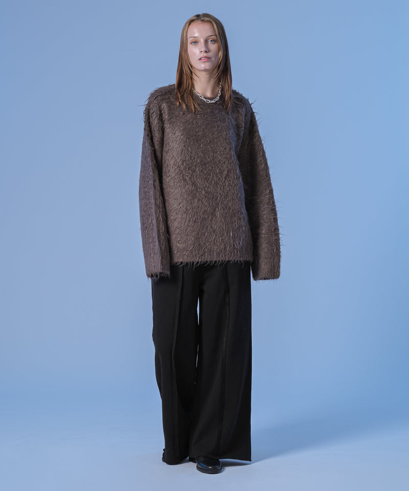 新色追加【selleglant｜セレグランテ】LONG SLEEVE WOOL MIXED SHAGGY KNIT / ロングスリーブウール混シャギーニット