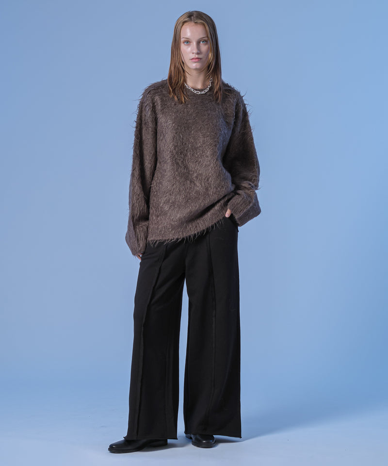 新色追加【selleglant｜セレグランテ】LONG SLEEVE WOOL MIXED SHAGGY KNIT / ロングスリーブウール混シャギーニット