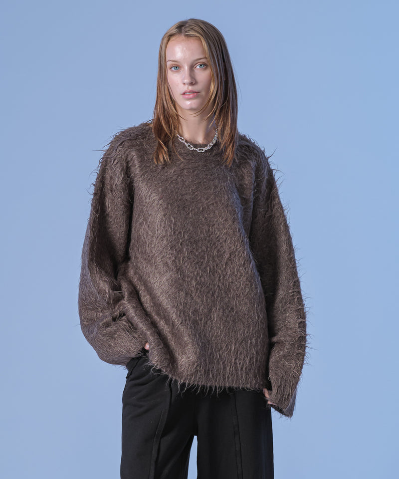 新色追加【selleglant｜セレグランテ】LONG SLEEVE WOOL MIXED SHAGGY KNIT / ロングスリーブウール混シャギーニット