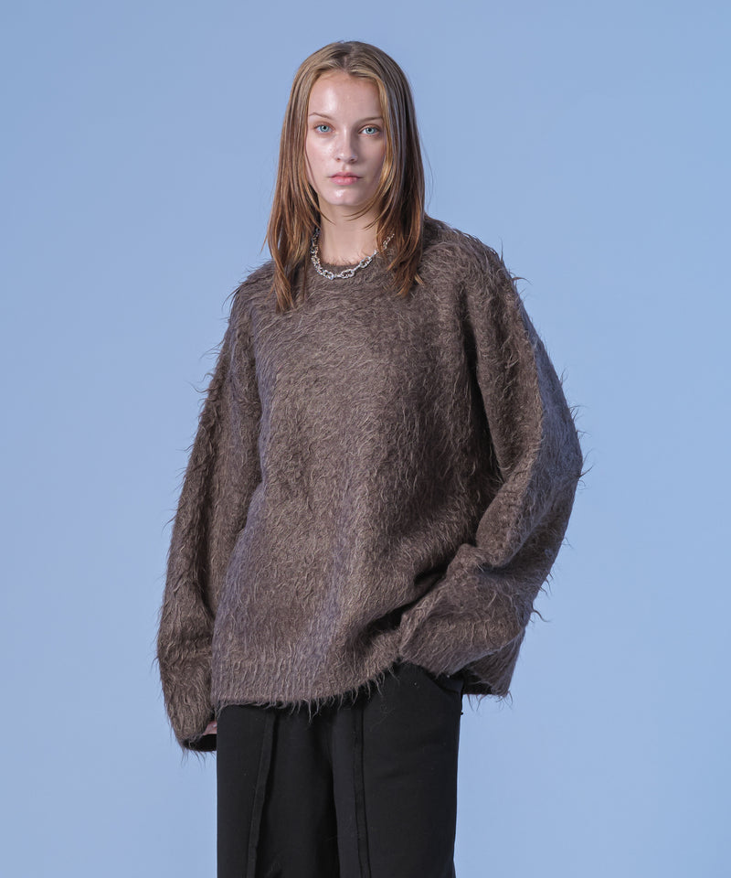 新色追加【selleglant｜セレグランテ】LONG SLEEVE WOOL MIXED SHAGGY KNIT / ロングスリーブウール混シャギーニット