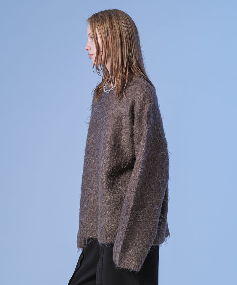 新色追加【selleglant｜セレグランテ】LONG SLEEVE WOOL MIXED SHAGGY KNIT / ロングスリーブウール混シャギーニット