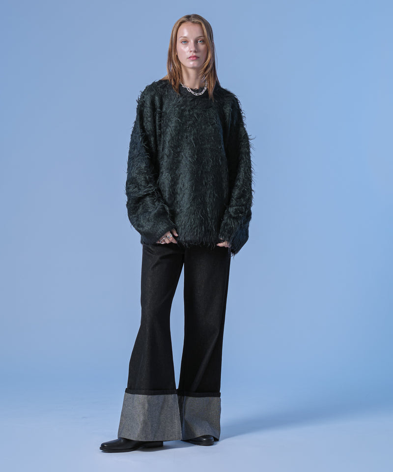 新色追加【selleglant｜セレグランテ】LONG SLEEVE WOOL MIXED SHAGGY KNIT / ロングスリーブウール混シャギーニット