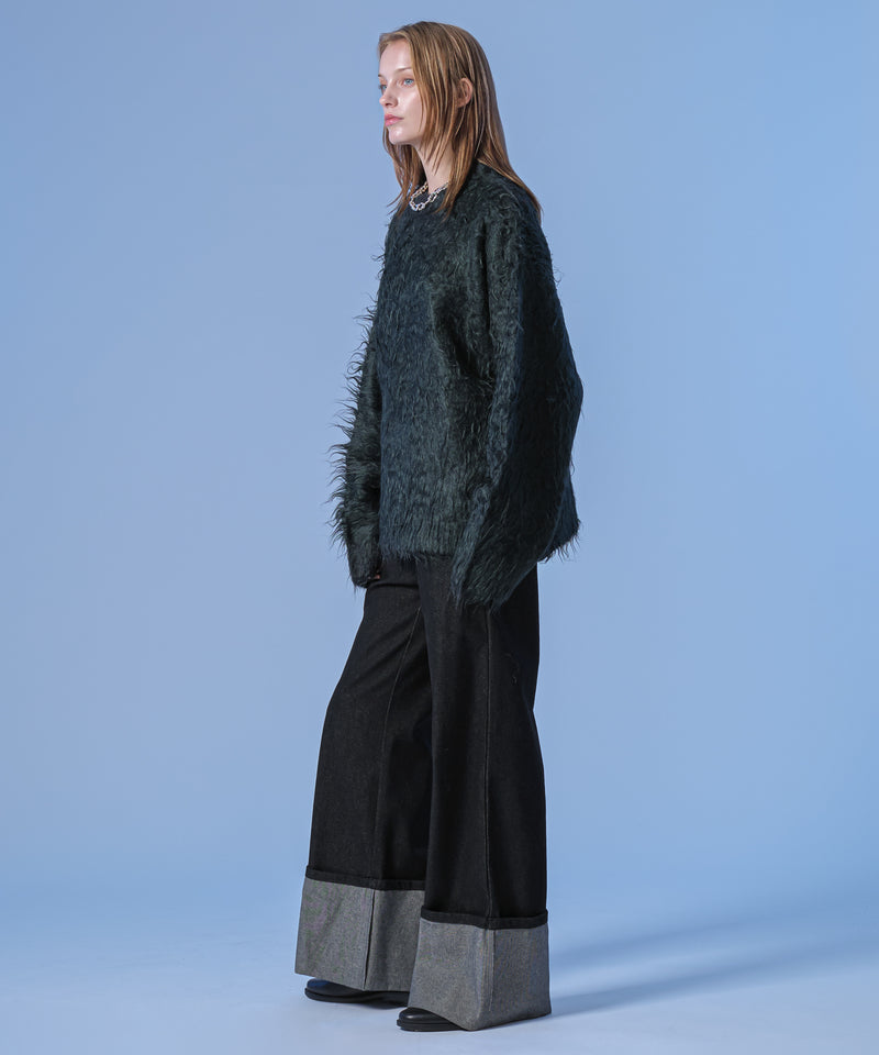 新色追加【selleglant｜セレグランテ】LONG SLEEVE WOOL MIXED SHAGGY KNIT / ロングスリーブウール混シャギーニット