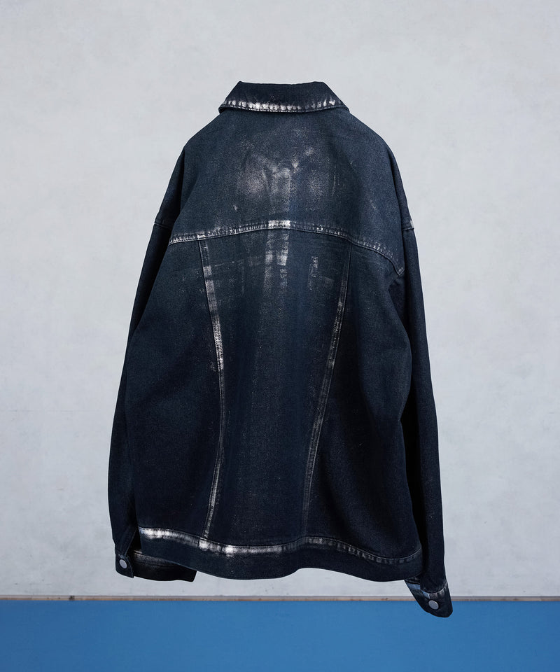 【selleglant｜セレグランテ】SILVER PAINT DENIM JACKET/シルバーペイントデニムジャケット