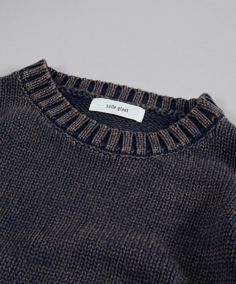 【selleglant｜セレグランテ】STONE WASH BASIC KNIT/ストーンウォッシュベーシックニット