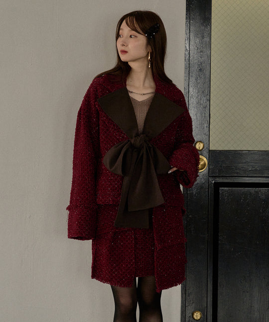 ribbon design tweed jacket / リボンデザインツイードジャケット