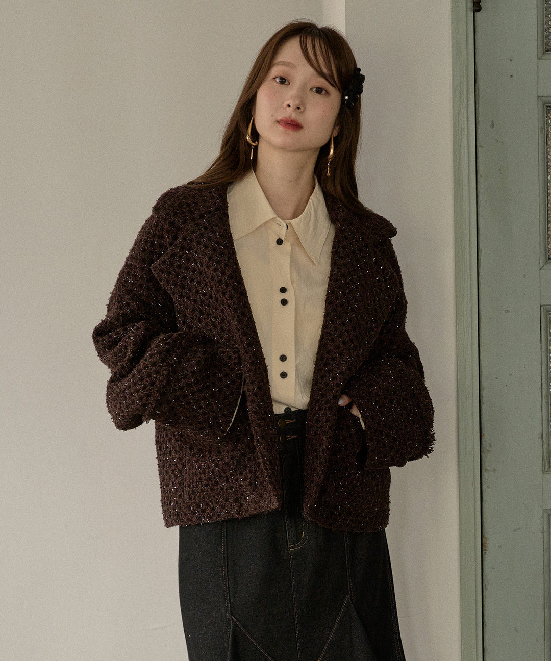 ribbon design tweed jacket / リボンデザインツイードジャケット