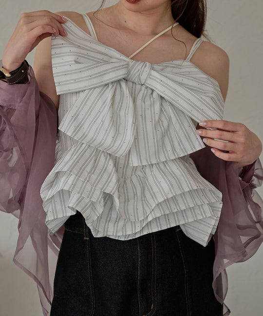 ribbon frill peplum bustier / リボンフリルペプラムビスチェ