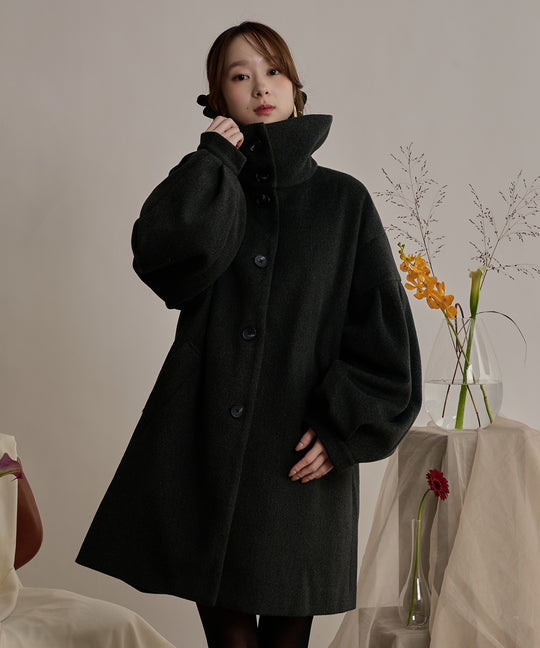 【予約商品】big collar semi long coat / ビッグカラーセミロングコート