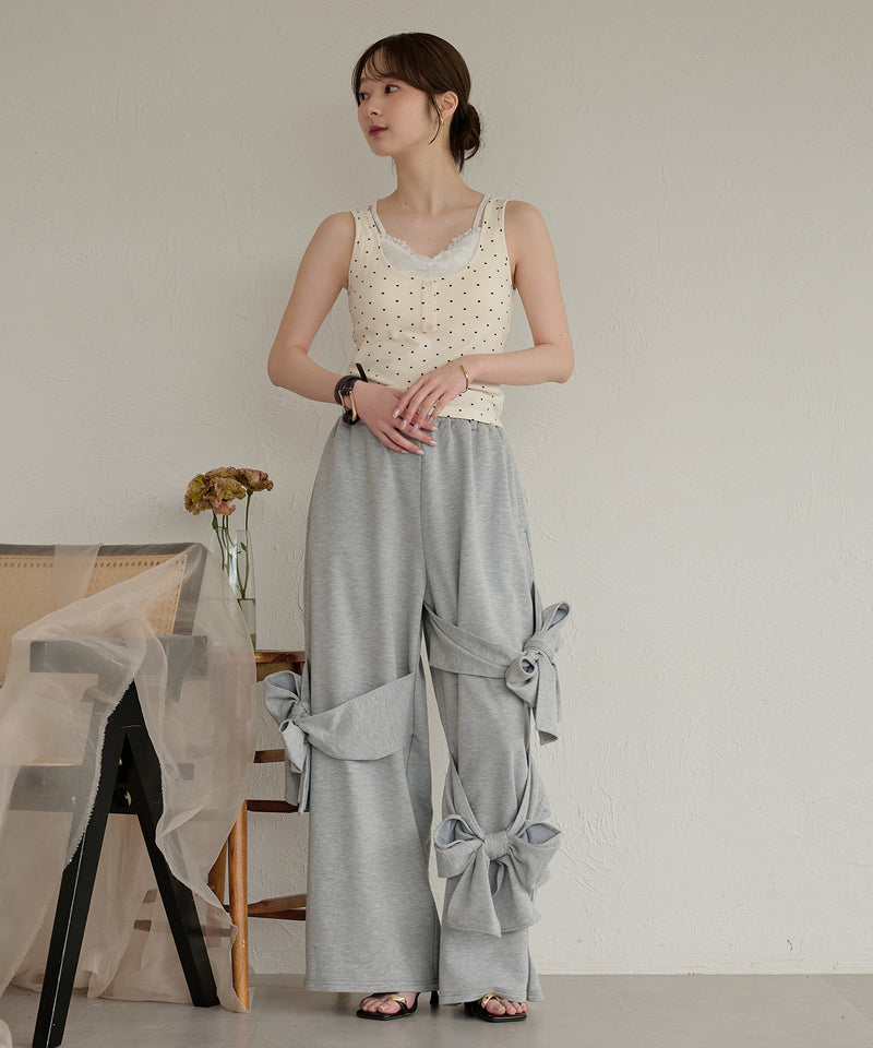 ribbon sweat pants / リボンスウェットパンツ – favclo.
