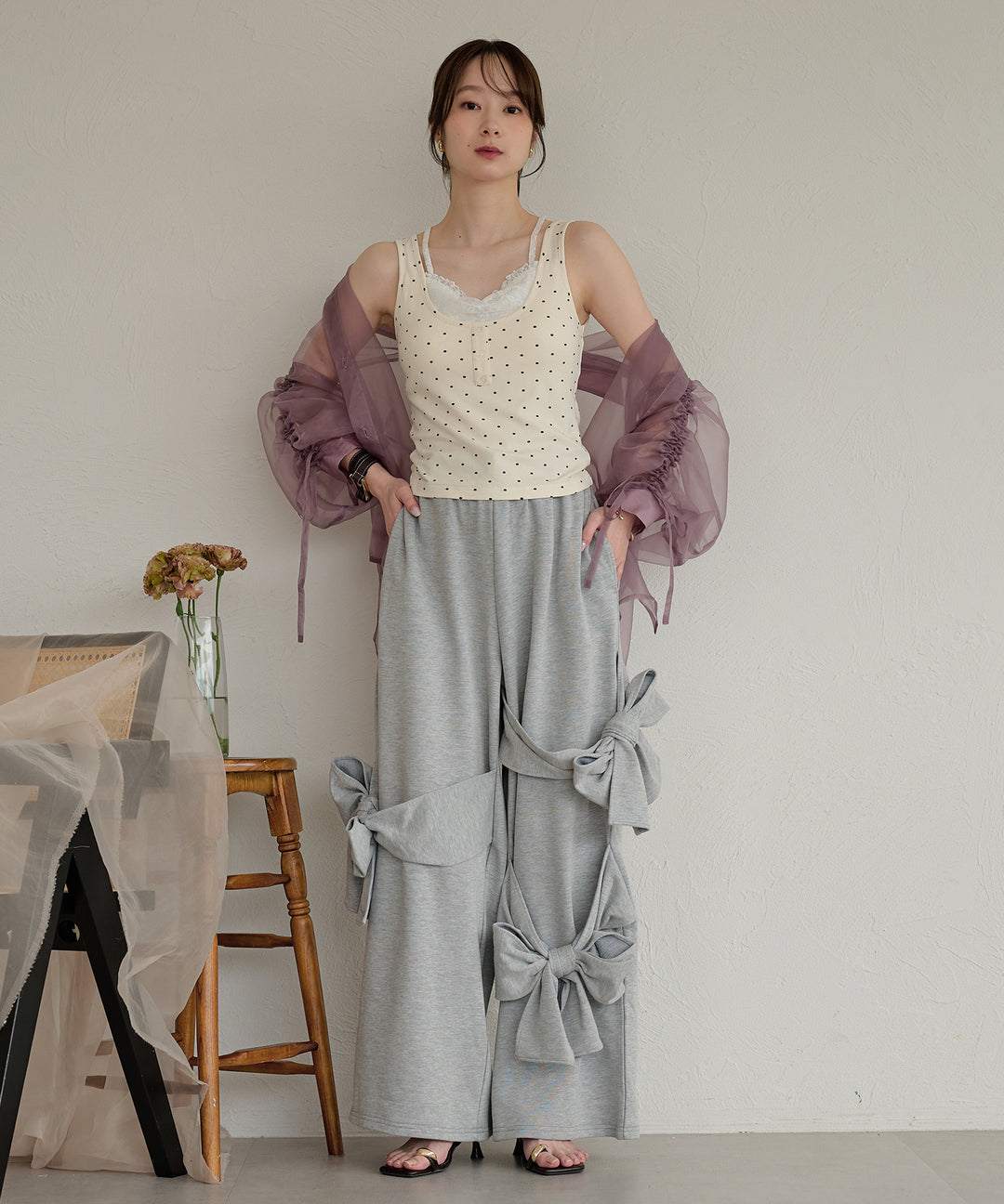 ribbon sweat pants / リボンスウェットパンツ – favclo.