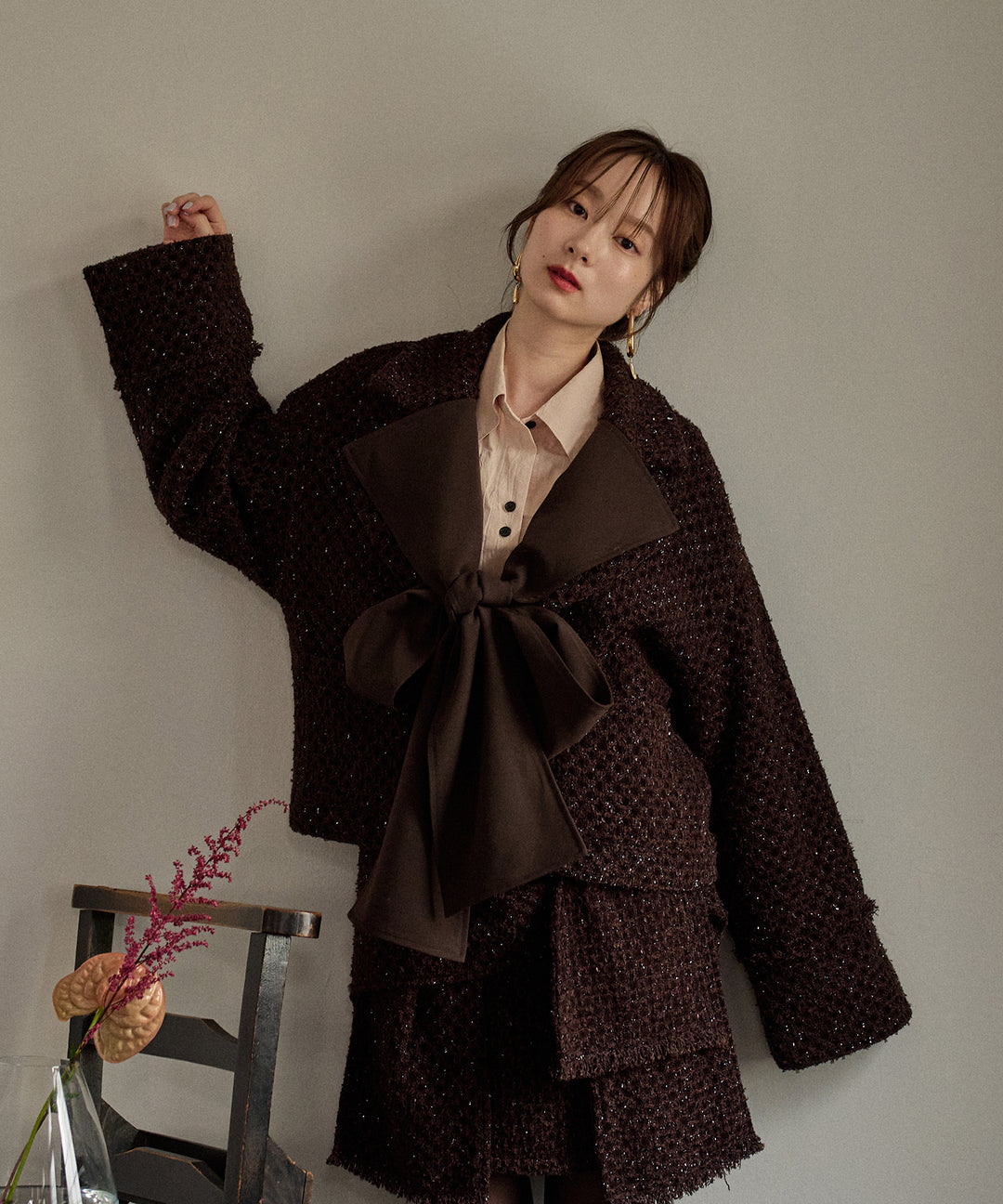 ribbon design tweed jacket / リボンデザインツイードジャケット