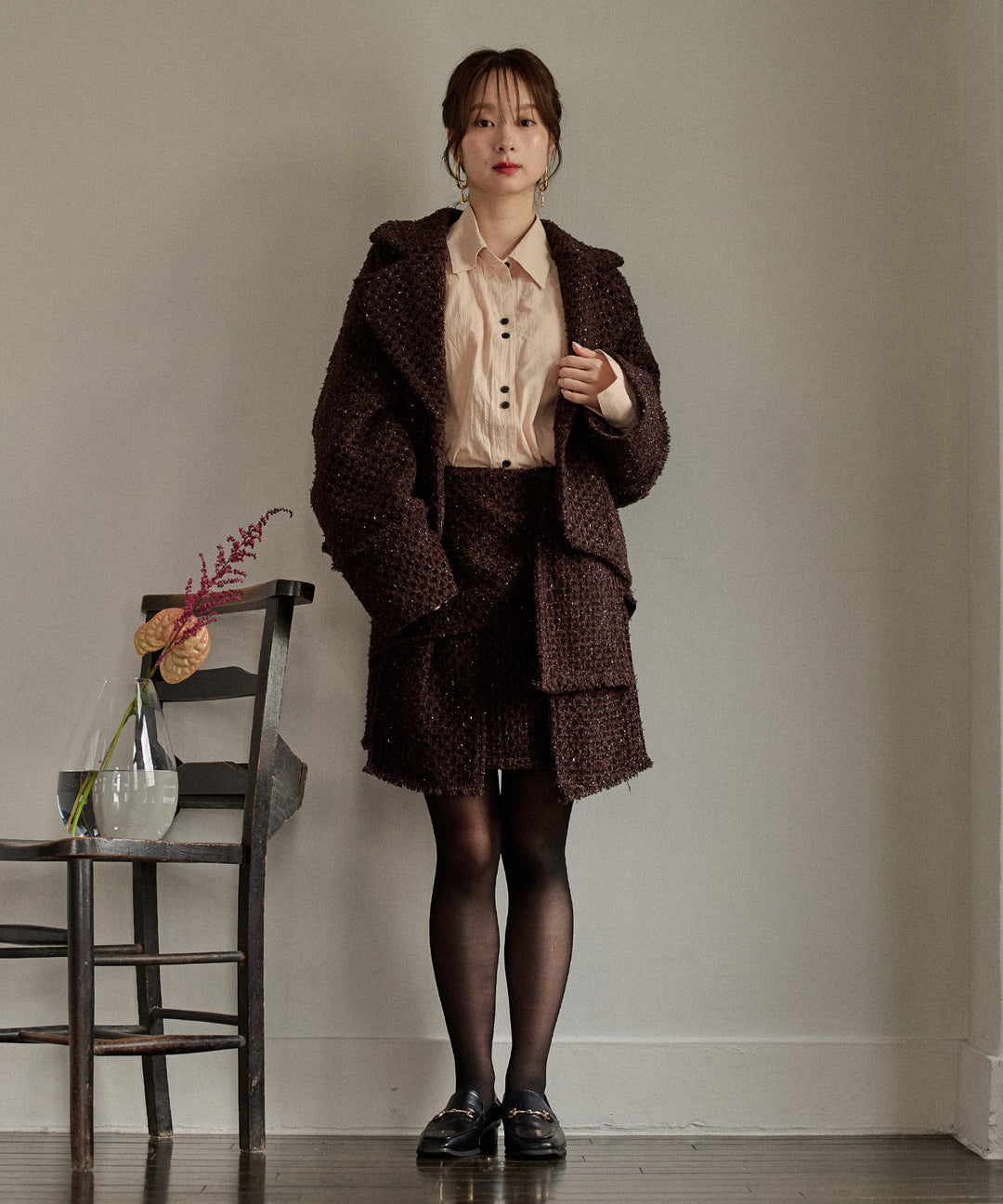ribbon design tweed jacket / リボンデザインツイードジャケット
