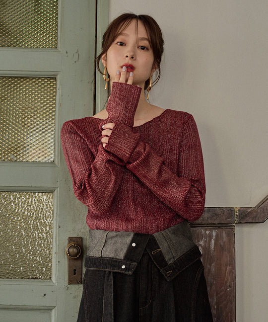 long sleeve rib knit / ロングスリーブリブニット
