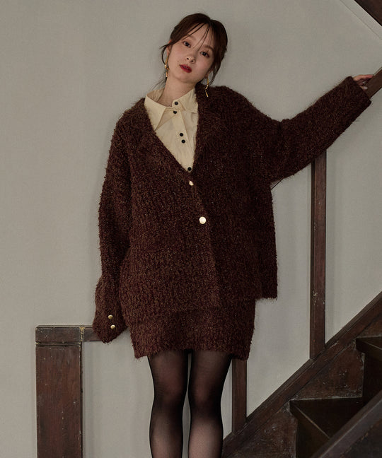 【予約商品】glitter melange knit set up / グリッターメランジニットセットアップ