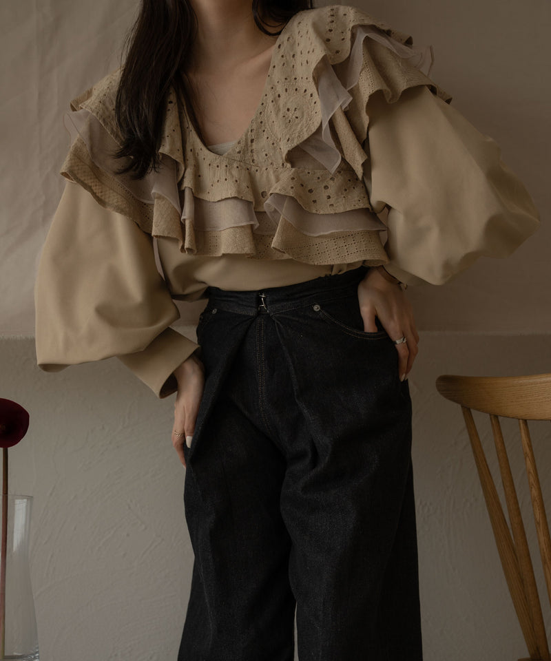 lace tiered blouse / レースティアードブラウス