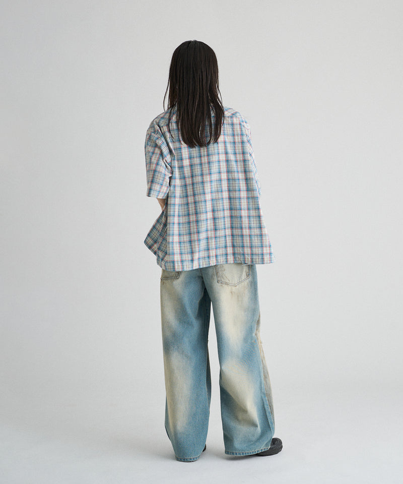 WIDE LOOSE DAMAGE MUD DENIM/ワイドルーズダメージマッドデニム