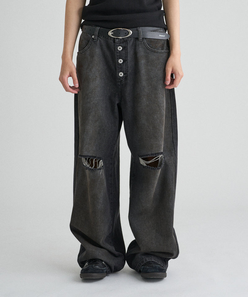 WIDE LOOSE DAMAGE MUD DENIM/ワイドルーズダメージマッドデニム