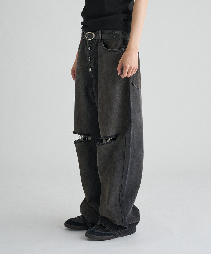 WIDE LOOSE DAMAGE MUD DENIM/ワイドルーズダメージマッドデニム